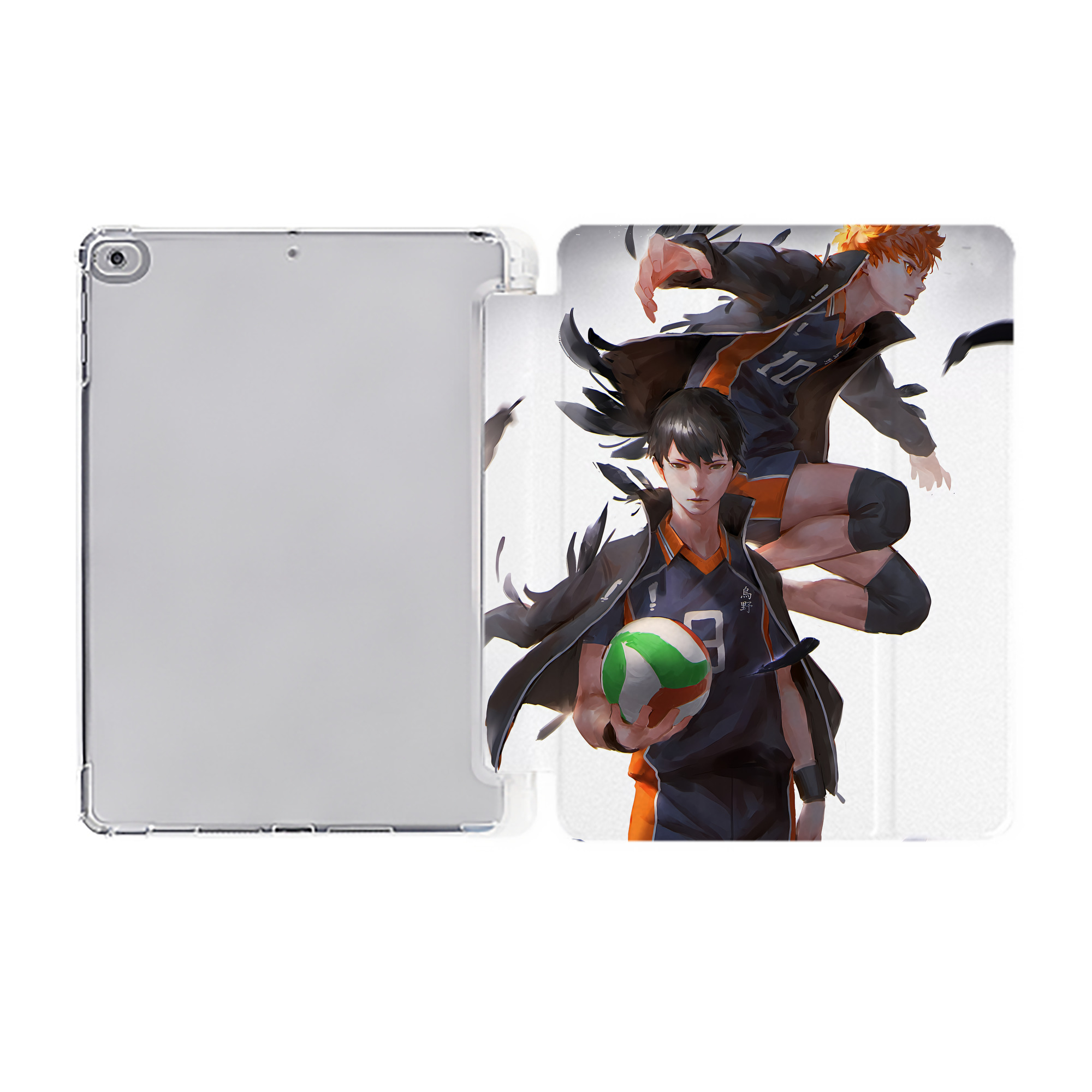 （画像用） ハイキュー!! Haikyu!! IPad ケース ペン収納付き 三つ折りスタンド PUレザー×シリコン 対応機種9.5/10.5/10.9インチ